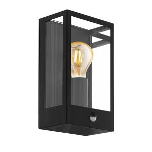 ALAMONTE wandlamp zwart E27 met sensor - Nu online bestellen bij Steenvoordeel